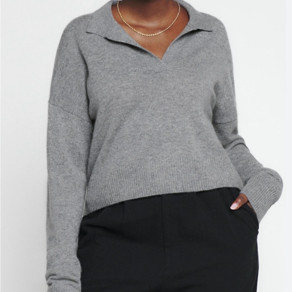 Reformation Cashmere Polo Collar Sweater